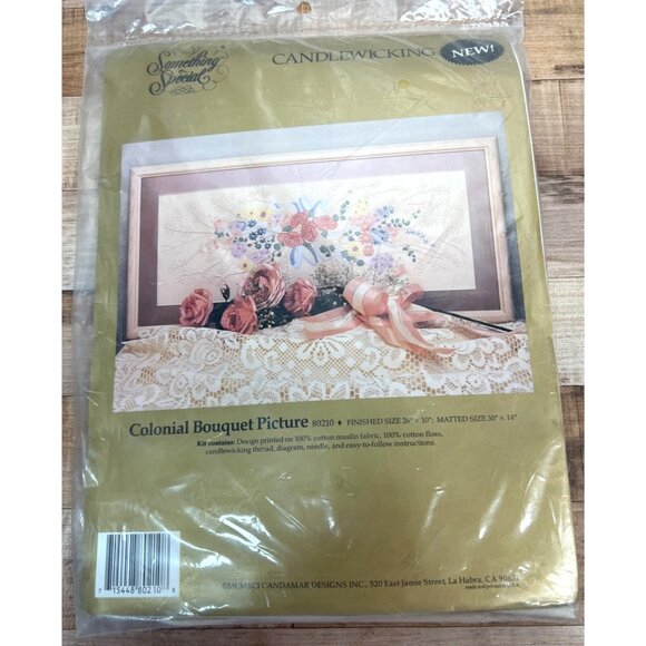 Colonial Bouquet Candlewicking Kit 80210 26" X 10" 100% Cotton Thread/Fabric & I - Picture 2 of 4